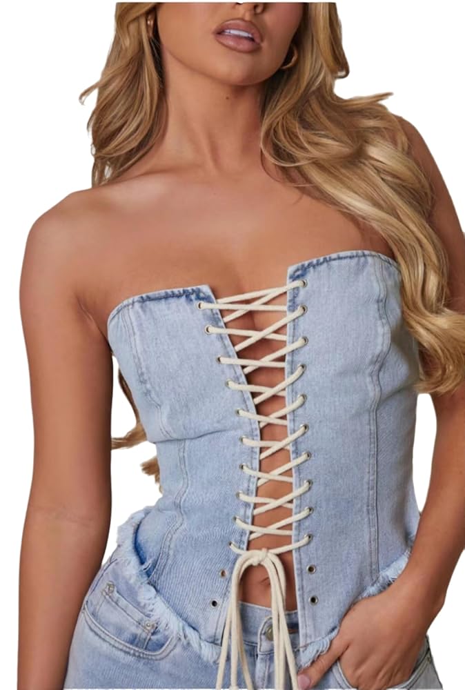 トップス melt the lady lace up corset tops Amazon.com: YADMISU Women's Lace Up Cami Corset Tops Cold