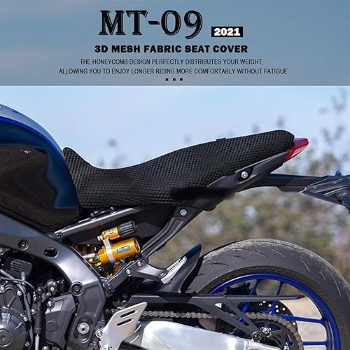 Miniatura 2 de Funda de asiento de tela de malla 3D para Yamaha MT09 MT-09 MT 09 2021 de tela de nailon con diseño de panal de abeja