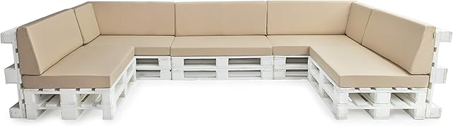 Gardenista Outdoor Seating Euro Pallet Cushion Set | Water Resistant Pallet Seating Cushion Pad | Wood Furniture Sofa Pillow | Comfy & Durable (Set of 12, Stone)
