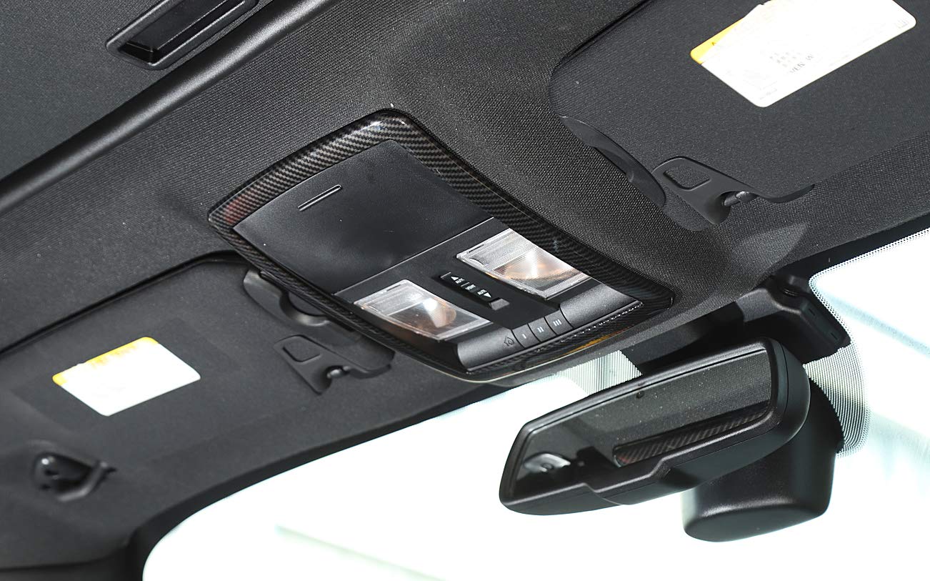 GZXinWei Carbon Fiber Sytle Front Reading Light Cover for Dodge Challenger 2010-2023 Trim Frame Interior Accessories