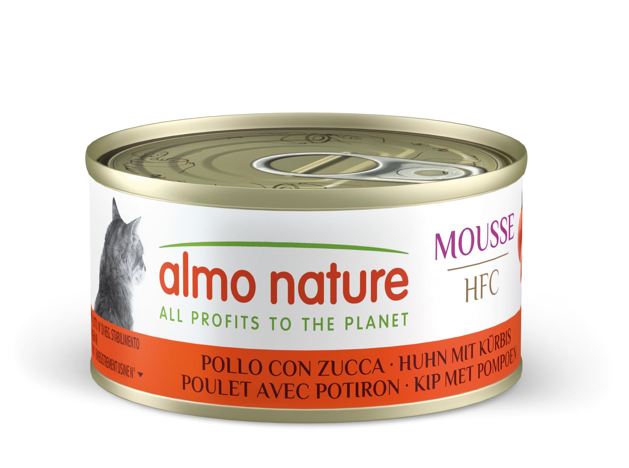 Almo Nature HFC Mousse Nassfutter für Katzen - Huhn mit Kürbis - 1,68 kg (24 x 70 g)