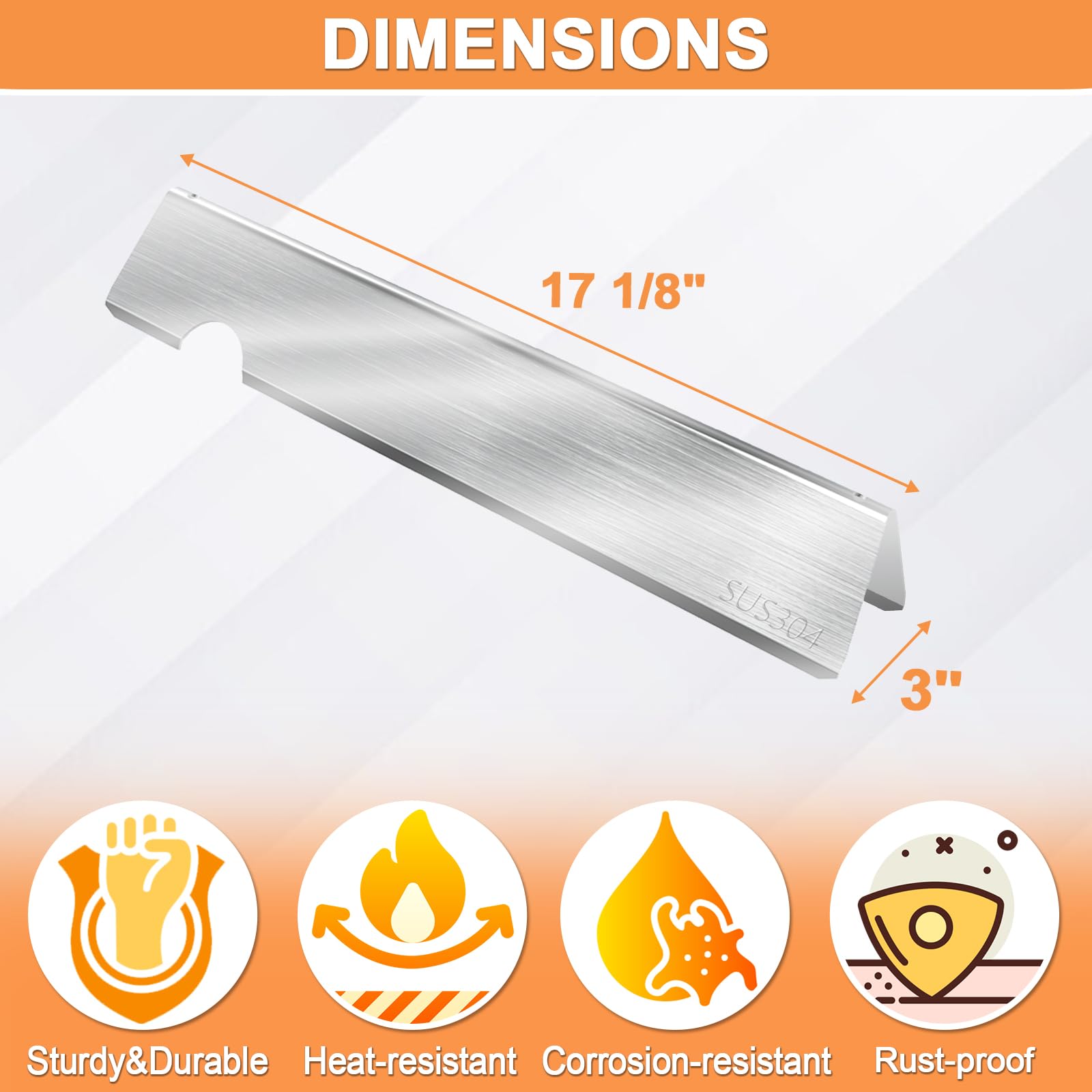 66032 GS4 Genesis 2 Barres aromatisantes pour Weber 3 brûleurs GS4 Genesis II / LX 300 SER E310 E315 E335 S310, Genesis 300 (2022 YRS), Weber 67095 66795,17 1/8'' 3,5 mm Acier inoxydable 04