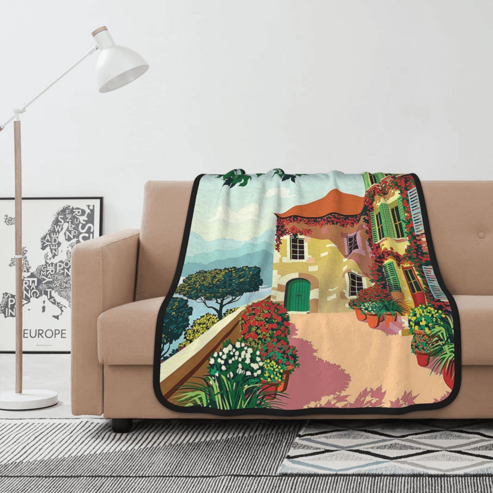 Couverture d'été flanelle légère contre les nuits fraîches pour canapé et lit 101,6x127 cm