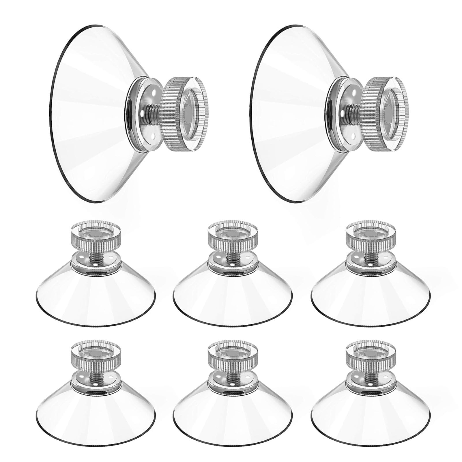 Suckers for Glass, 8 Pcs Clear Suction Cup Hooks, 48mm PVC Suction Holders with M4 Screw & Plastic Nut, 10mm Screw for Bathroom Kitchen Wall Door Hanging-image-17