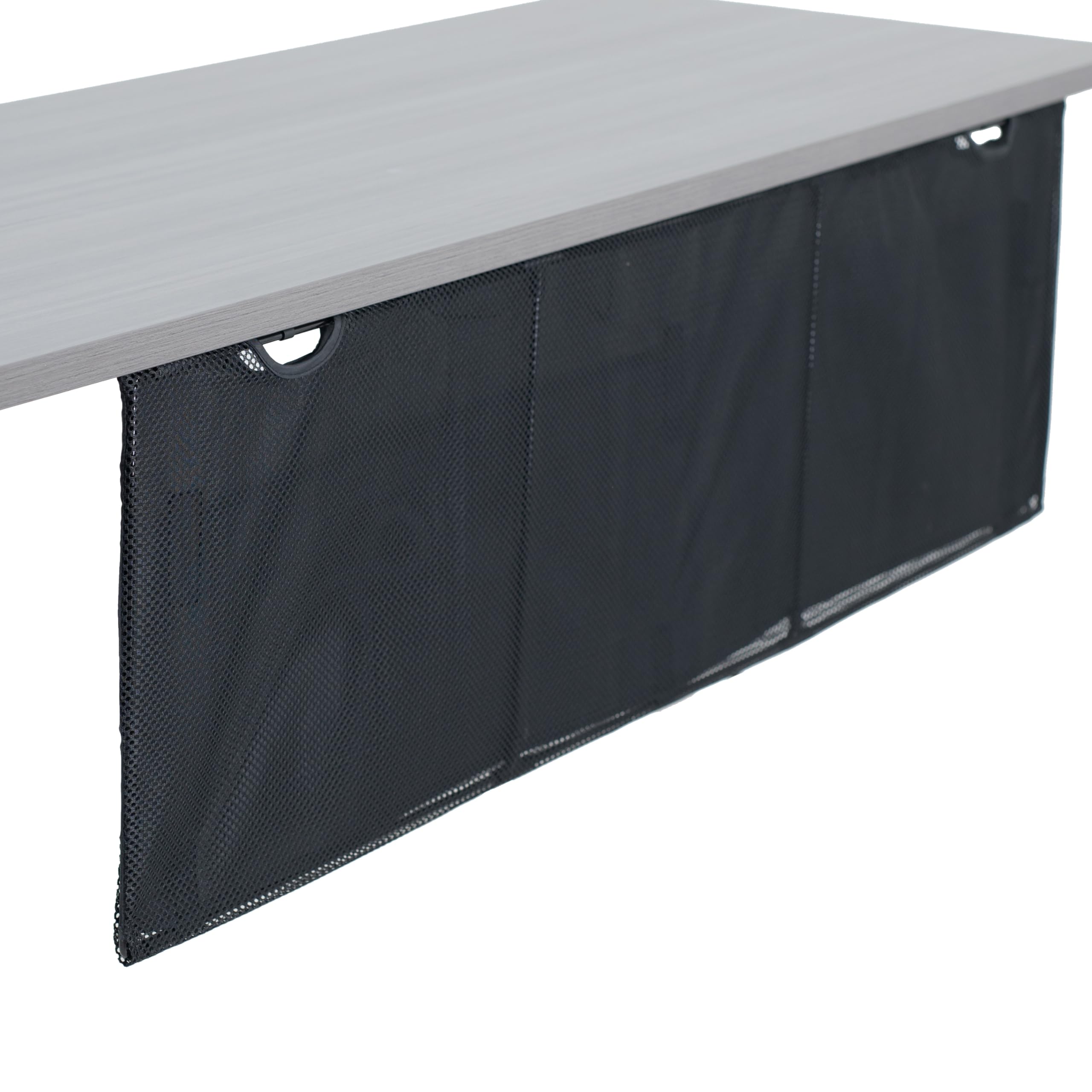 VIVO Black 48 inch Under Desk Privacy and Cable Management Organizer Sleeve, Wire Hider Kit Panel System, DESK-SKIRT-48