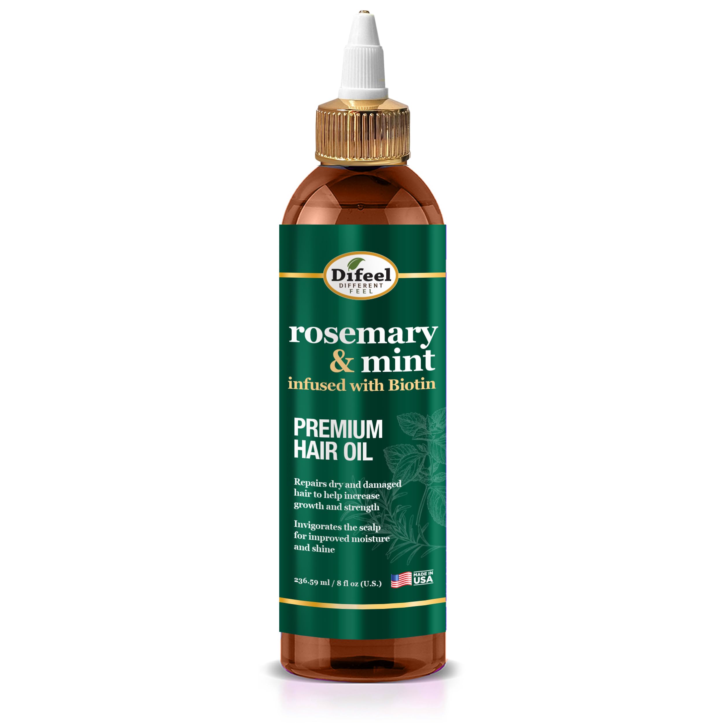 Difeel Rosemary and Mint Premium Hair Oil with Biotin 8 oz. - Natural Oil for Hair Growth Product Image 1