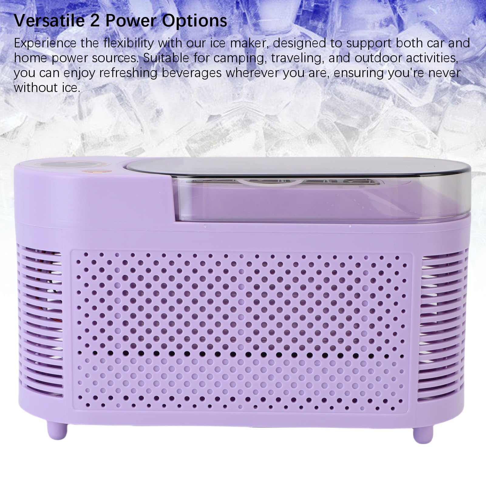 Countertop Ice Maker, Portable Ice Machine, High Efficiency Built In Cube, 8 Ice Cubes In 10 Mins, Portable Compact Ice Making Machine For Home, Kitchen, Office, Bar (Us Plug) on Fridge.com - View 4
