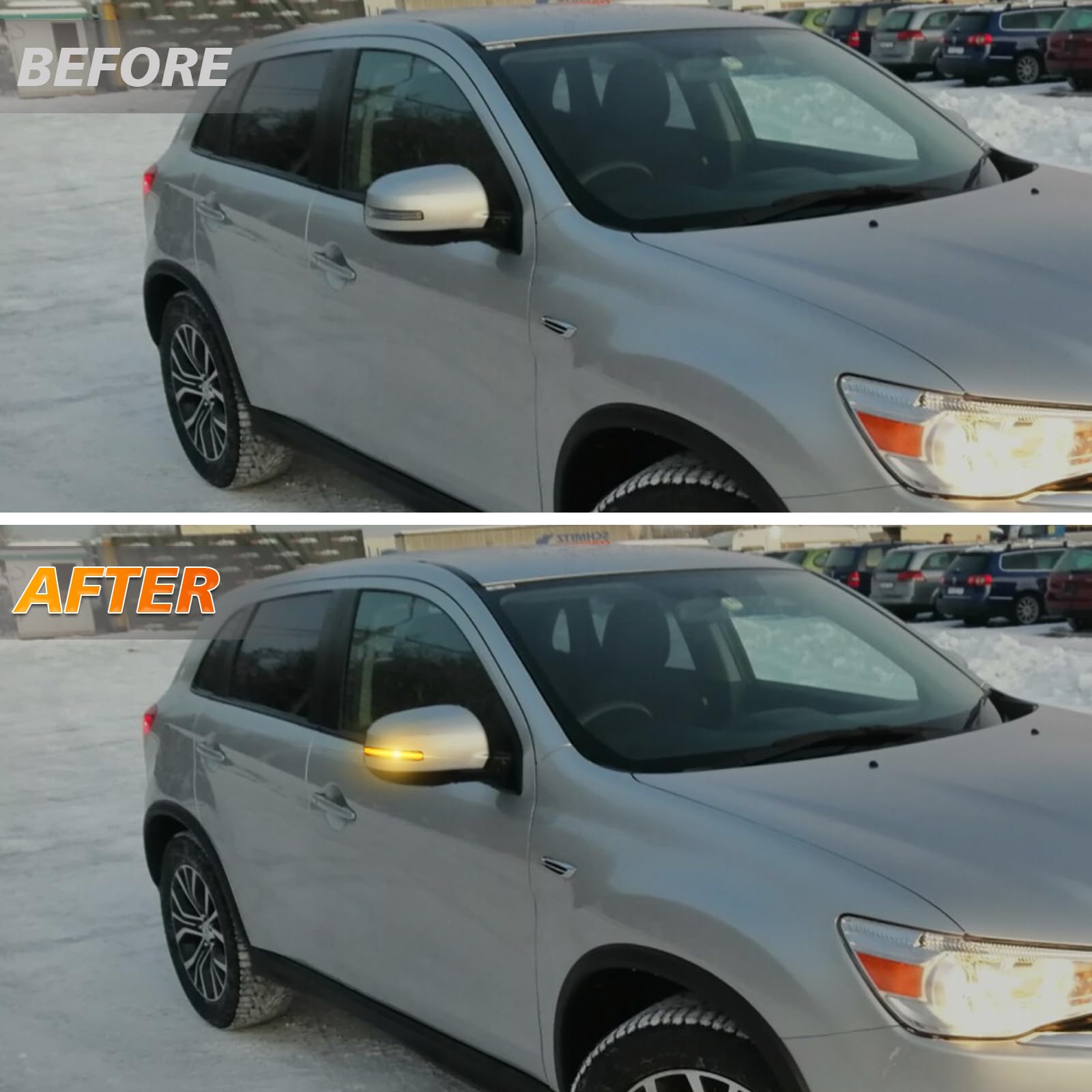 D-Lumina Dynamiczne kierunkowskazy LED do lusterka bocznego, sekwencyjnego kierunkowskazy, kompatybilne z Mitsubishi Outlander 2013-2020, Mitsubishi Lancer 2016