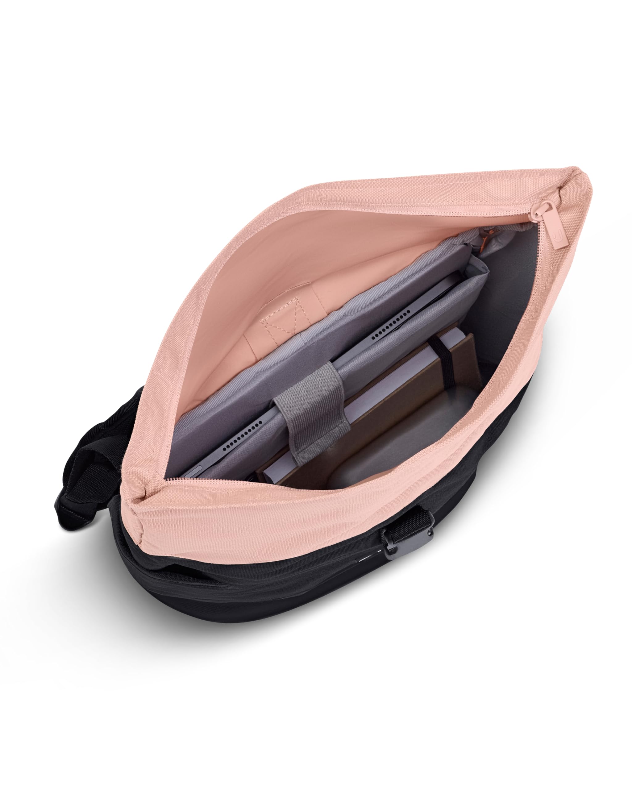 Johnny Urban Sac a dos femme et homme noir rose - Luca Small - Sac à dos loisir avec compartiment pour ordinateur - Idéal pour travail, velo, college, voyage - 11 l - Hydrofuge