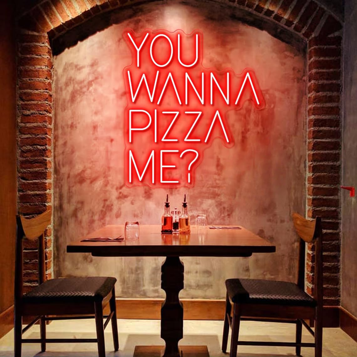 You Wanna Pizza Me? Pizza Shop Neon Light,Custom Food Light Up Signs,Fast Restaurant Wall Decor