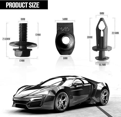 Miniatura 2 de 35 tornillos para el cuerpo de protección contra salpicaduras de motor, clips de parachoques extruidos en U compatible con Nissan 350z 370z Infiniti