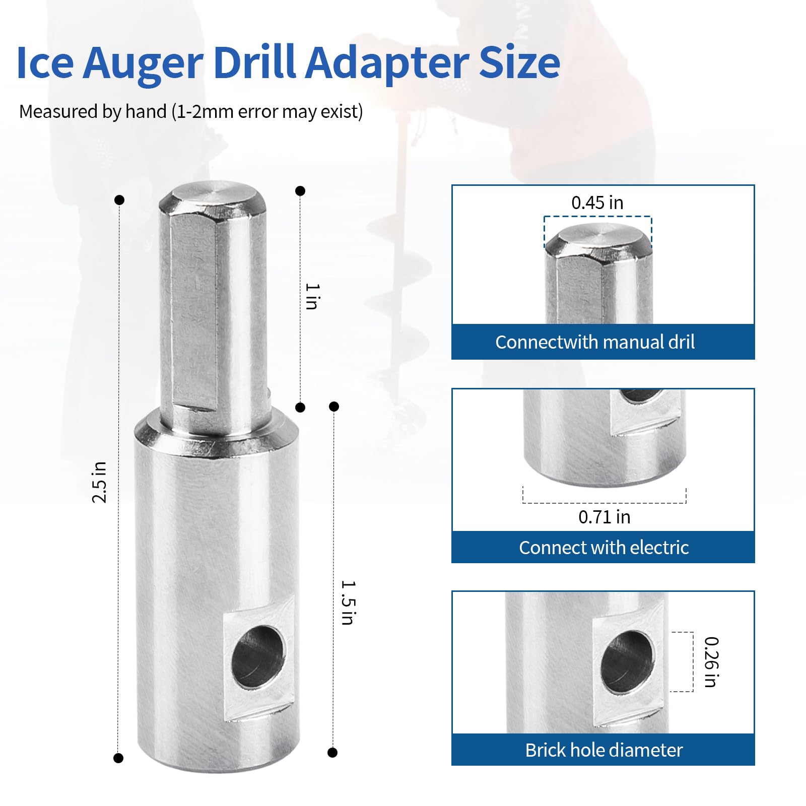 Ice Auger Adapter - Drill Chuck Compatibility -3 Ice Auger Adapter - Drill Chuck Compatibility -3