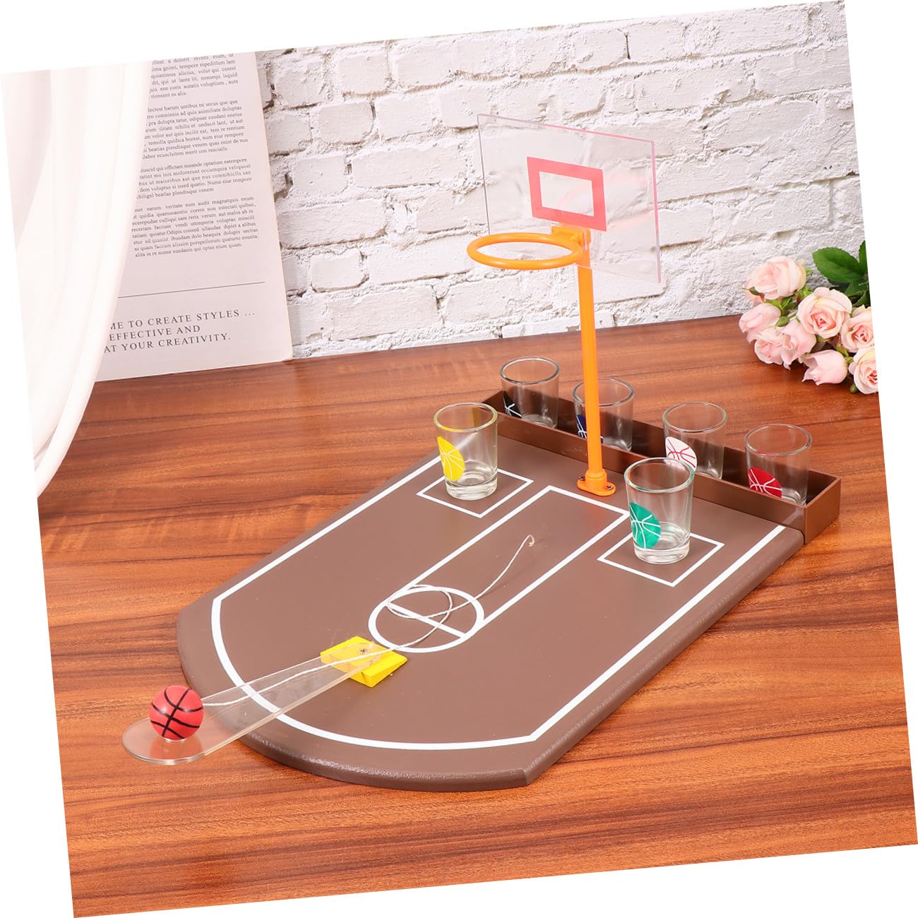 Gioco da Tavolo Basket da Bar in Acrilico Set Creativo per Feste | Creativo in Acrilico, Gioco Alcolico da Tavolo per Party e Bar, Intrattenimento per Adulti e Serate