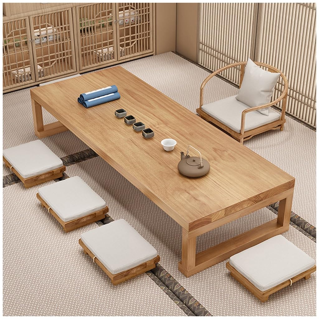 Table à thé en bois naturel au design vintage et épuré