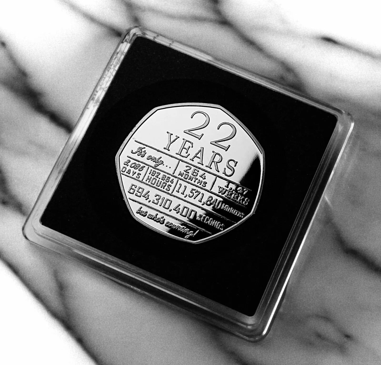 The Commemorative Coin Company 22nd Birthday Silver Commemorative in Gift Case. Gift/Present/Son/Daughter/Party. Twenty Two 22 Years