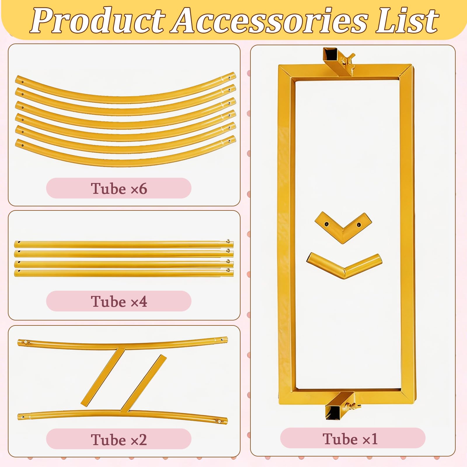 BRGD Arco a Forma di Cuore di Oro, 2x2m Set Arco Staccabile di Palloncini in Metallo per Matrimonio, Baby Shower, Festa di Compleanno, Anniversario