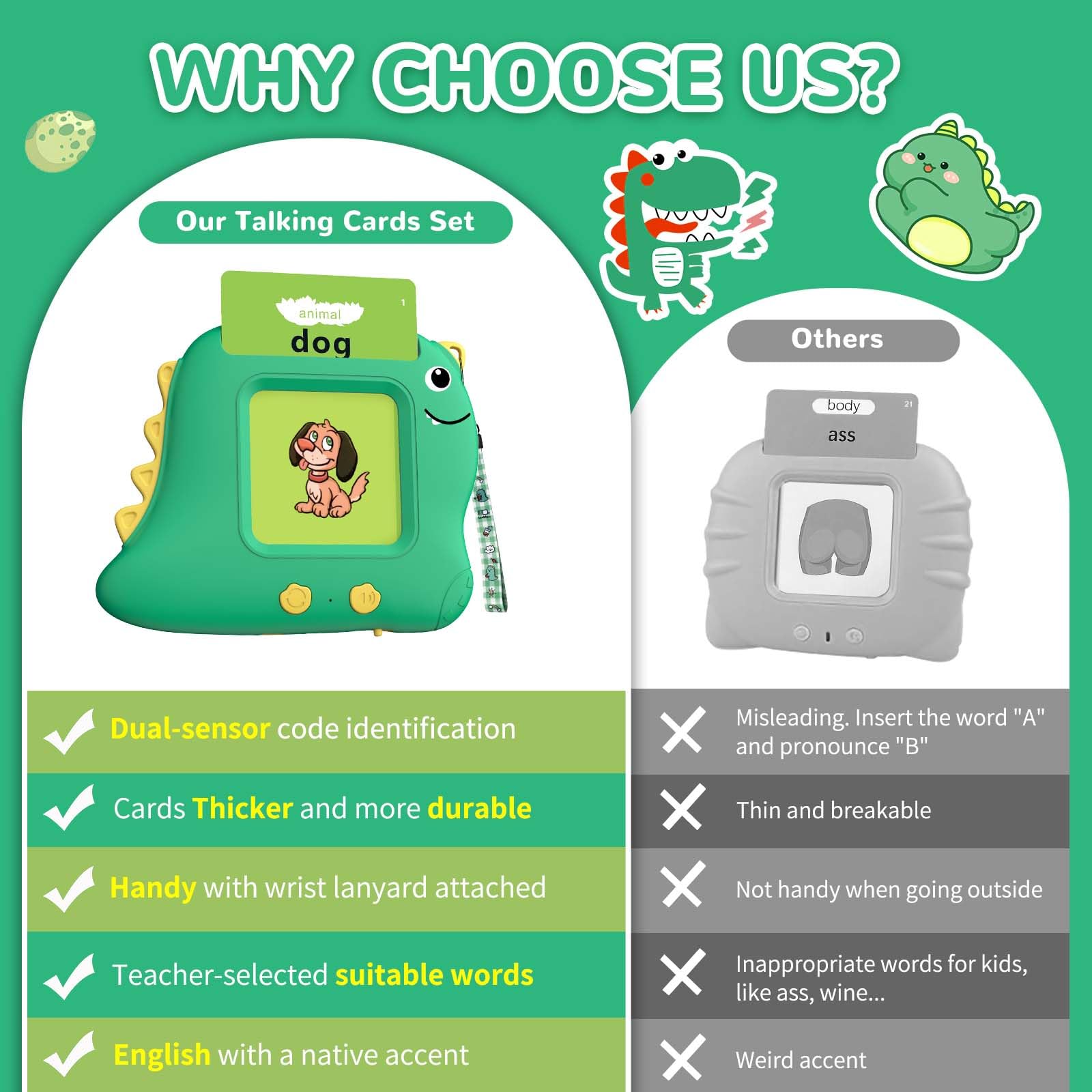 Unicorn Talking Flash Cards - 160 Words Montessori Learning Toy For Toddlers 1-5 Years