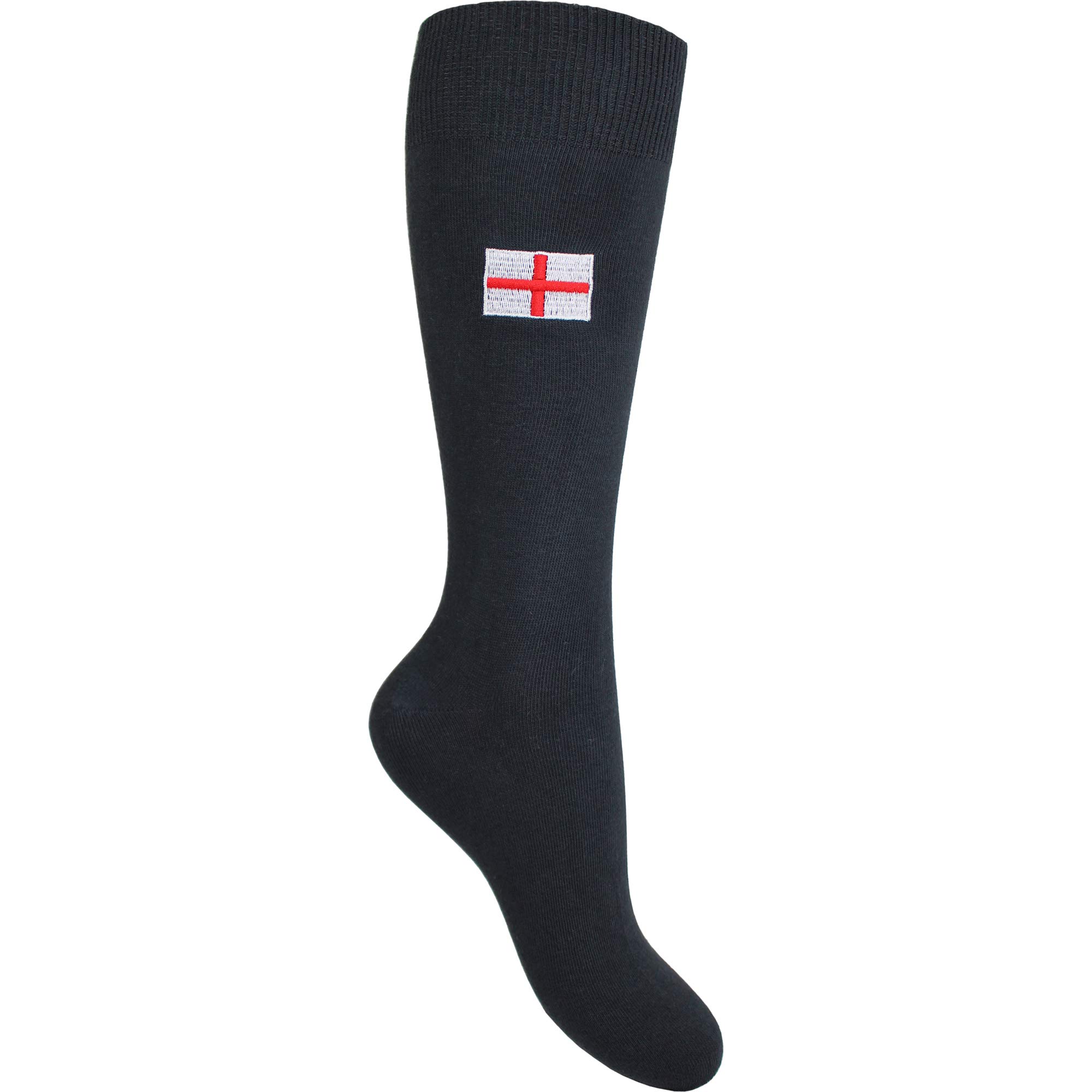 TeddyTs Men's Vintage England Embroidered Socks (UK 6-11 (EUR 39-45), St. George Grey)