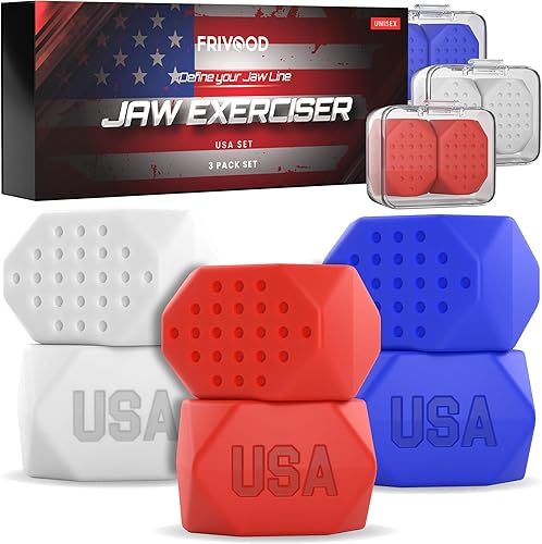 Jaw Exerciser for Men & Women Jawline Exerciser Set for Defined Jawline- Jaw Toner Device with 4 Resistance Levels. Army Design (Army)