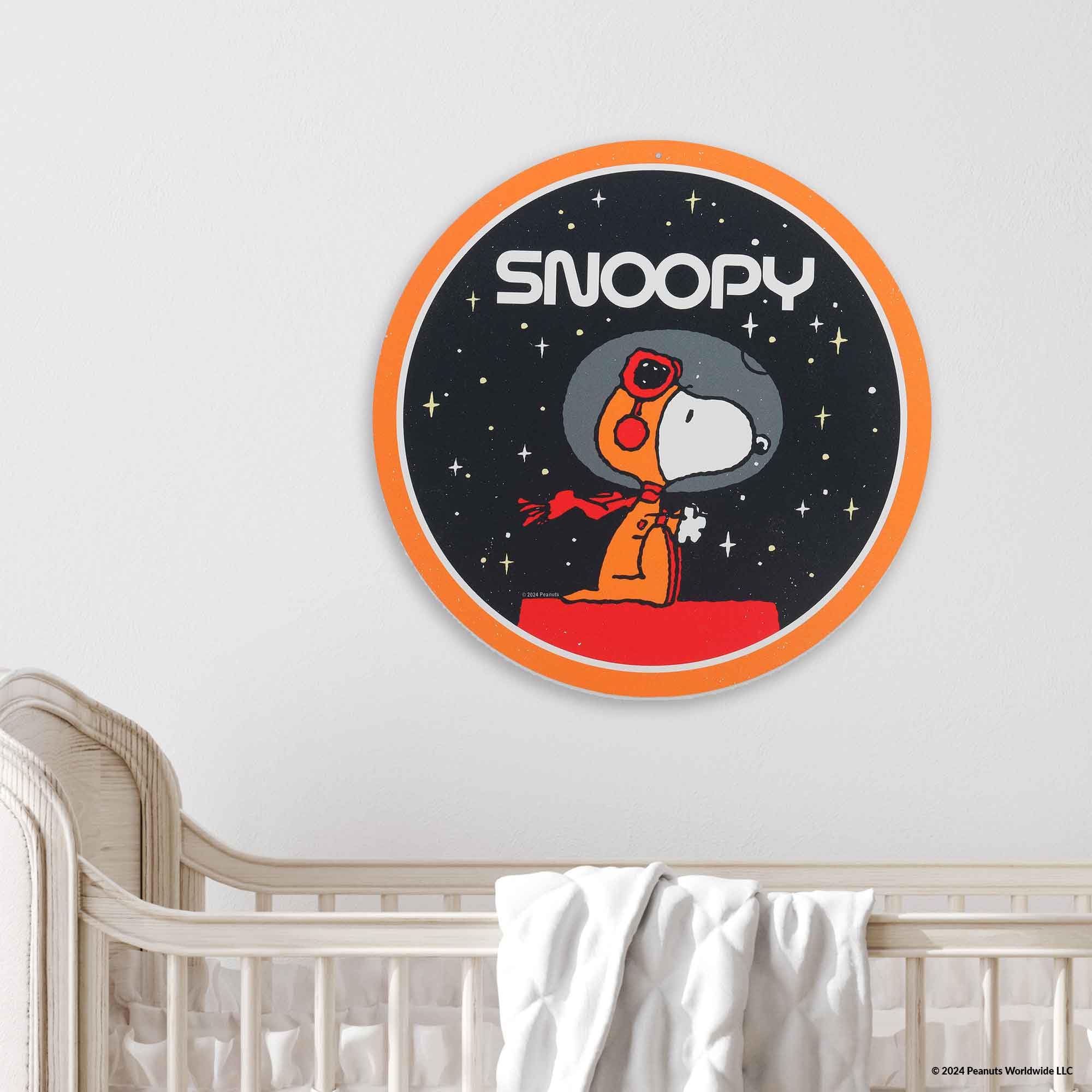 Amazon.com: Peanuts Snoopy in Space Round Metal Sign - Vintage