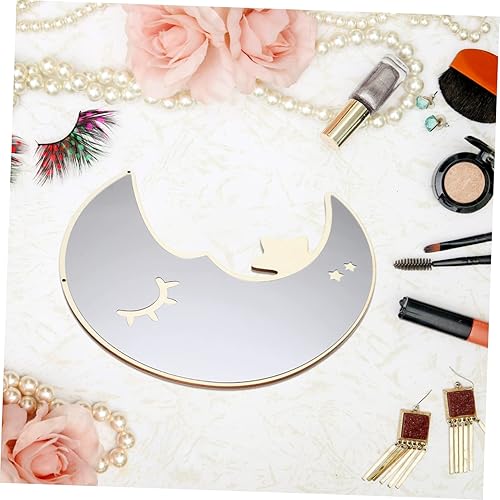 Miniatura 3 de Espejo de luna montado para maquillaje, adorno para niños, espejo de pared, decoración de espejo colgante, espejos de nube para pared, espejo