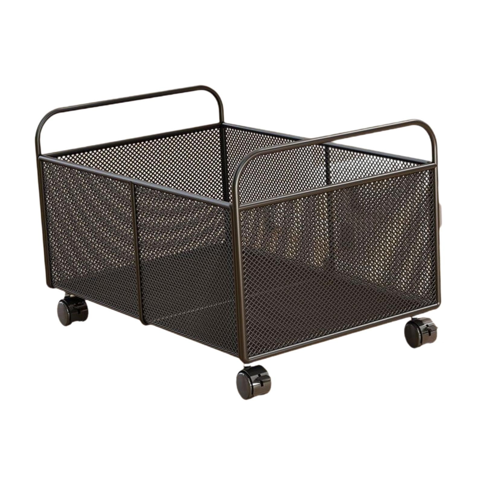 Colcolo Canasta de organizador de almacenamiento de metal con ruedas, cesta de alambre de hierro para encimera de cocina, S