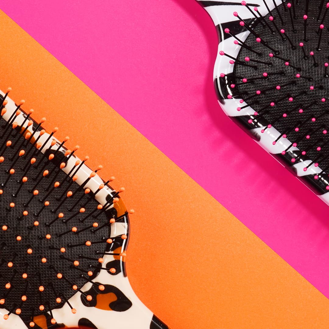 The Knot Dr. Entwirrende Haarbürste, Entwirrungsbürste für nasses und trockenes Haar, Reiseutensilien, Flexalite™-Borsten, reduzieren Haarbruch und beseitigen Knoten, Pro mit rosa Kopfhülle