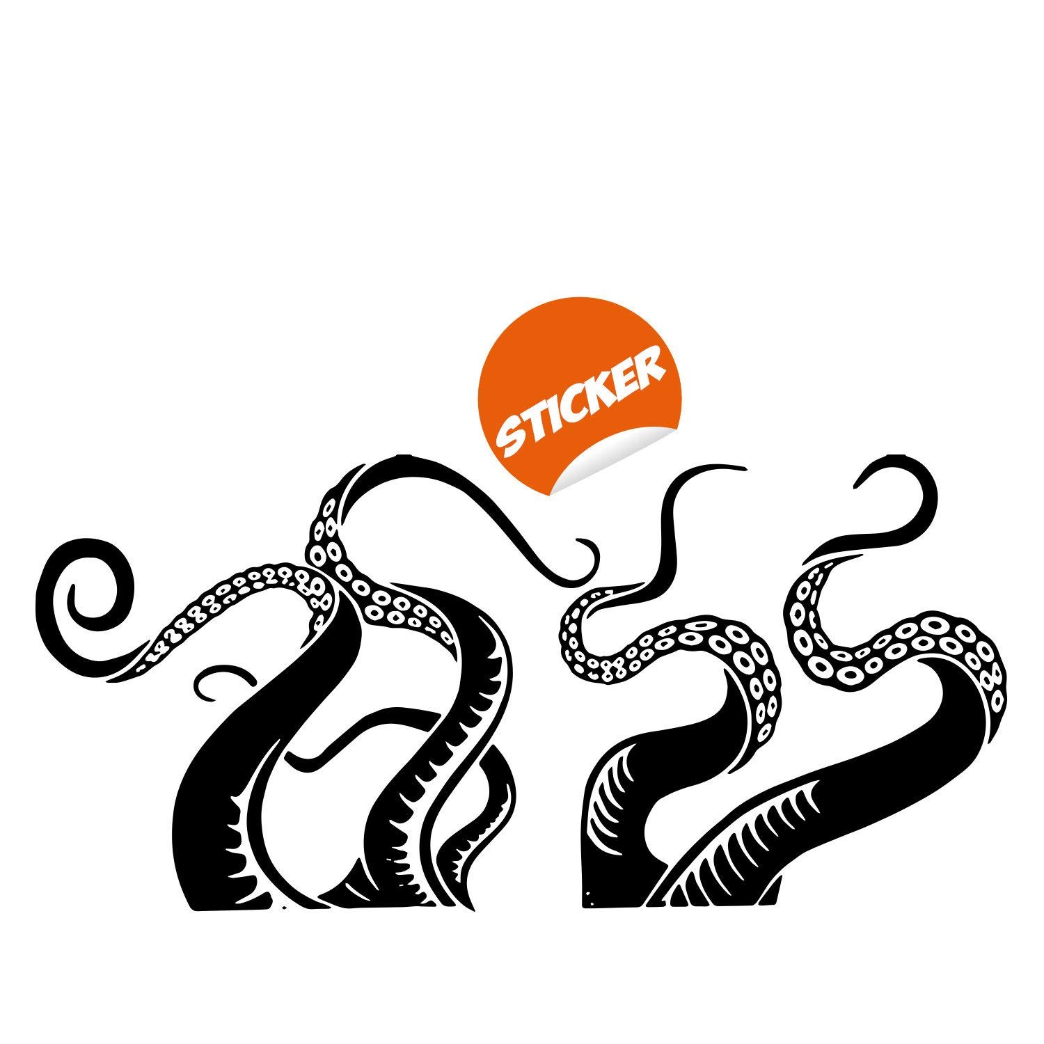 Adhesivo de Vinilo para Pared con diseño de tentáculo de Pulpo, para baño, océano Gigante, diseño de Animales Marinos, Silueta Kraken, 94'' x 44'' (240x112 cm)