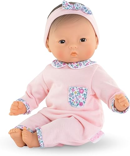 Miniatura 3 de Corolle Bébé Calin Mila - Muñeca bebé niño suave de 12" con aroma a vainilla, atuendo rosa y ojos para dormir para niñas de 18 meses en adelante,