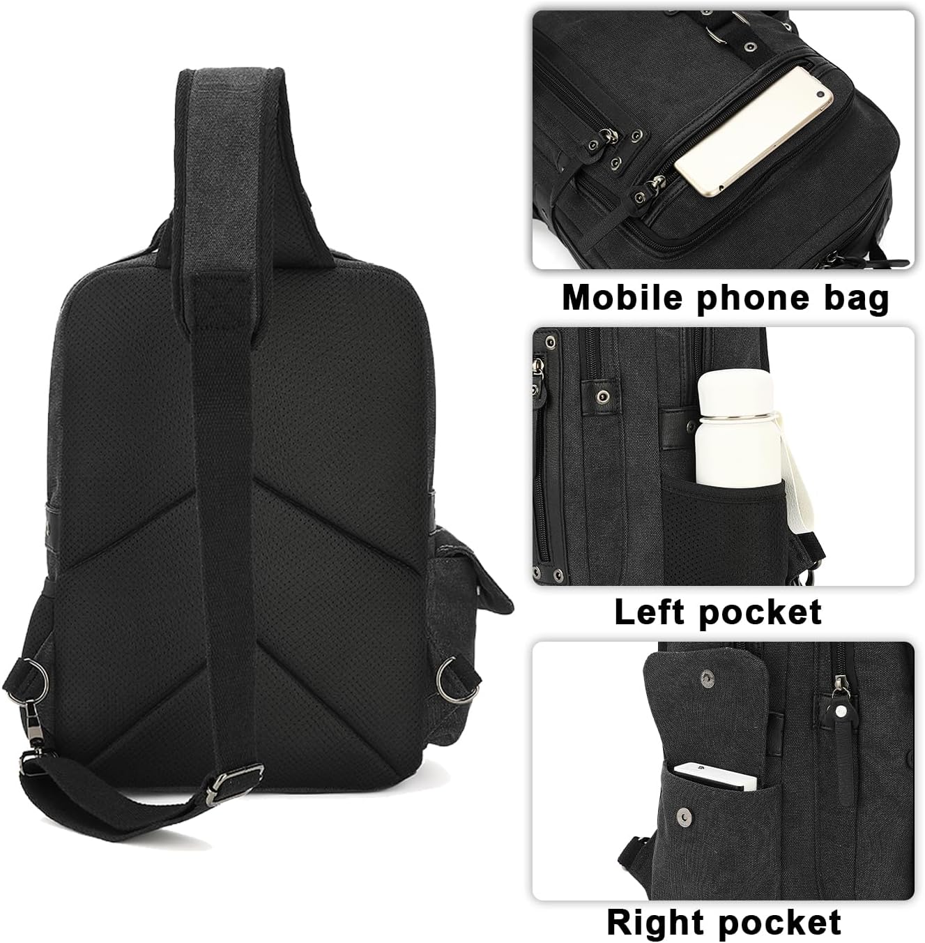 Vintage Messenger Bag, Canvas Backpack for Travel, Men's Shoulder Bag, Dual-use Bag for Hand Carry and Crossbody Carry - Image 4