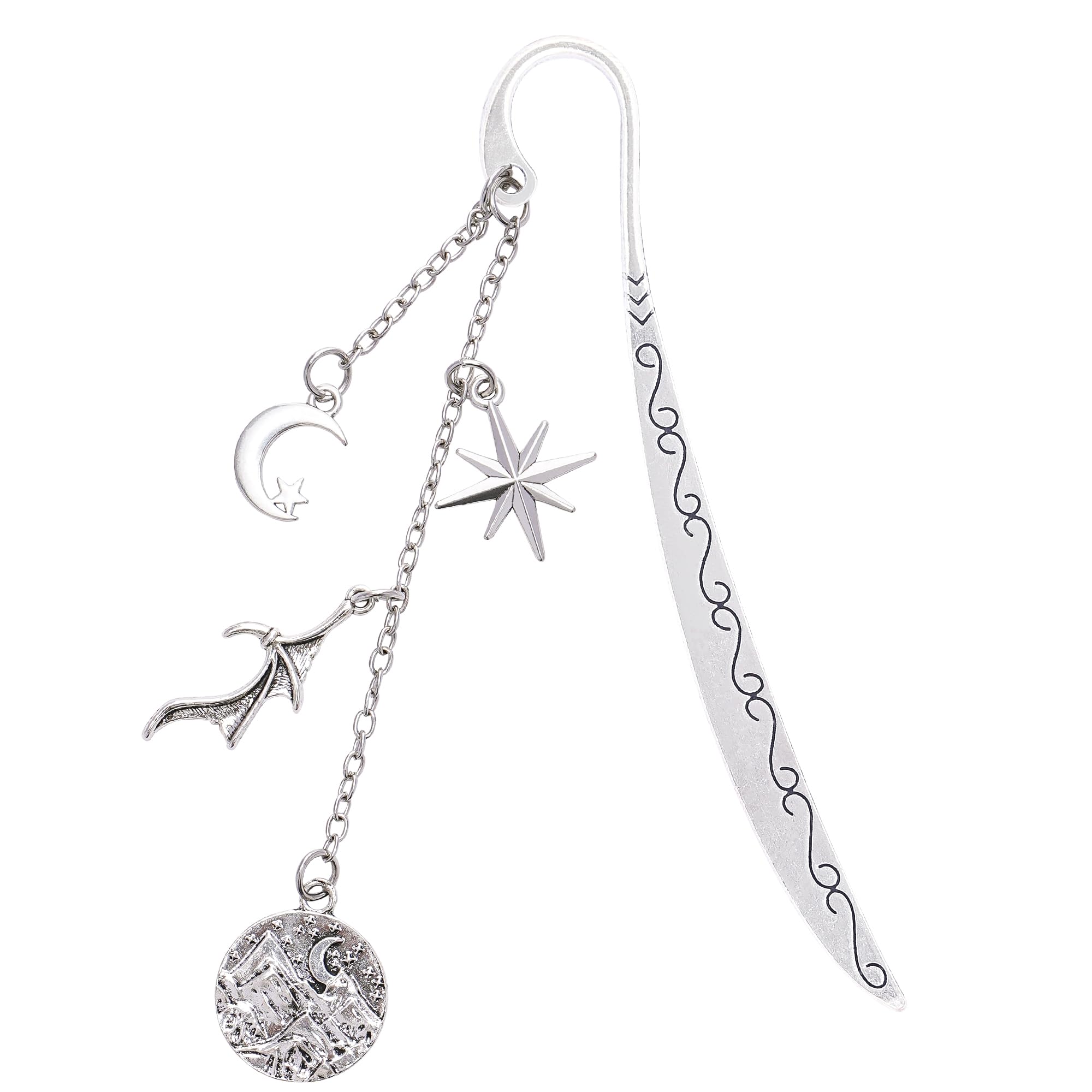Berirexrion Fantasy Acotar Bookmark Gifts - Charm Metal Book Marks Reading Women Book Lover Merch Unique Aesthetic Page Markers Readers Novel Fans