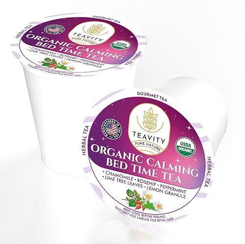 Vista 102 de Teavity - Paquete variado de cápsulas de té orgánicas Cápsulas de té caliente o hielo para Keurig, manzanilla, desayuno inglés, té negro, cápsulas