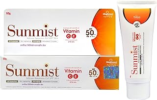 KMAY Sunmist Silicone Sunscreen Gel SPF 50 PA+++ with Vitamin C &amp; E | Broad Spectrum UVA UVB Protection | Lightweight Non-...