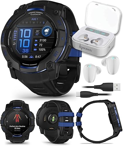 Miniatura 10 de Wearable4U Garmin Instinct 3 45mm, pantalla AMOLED, reloj inteligente GPS resistente para exteriores, bisel reforzado con metal, linterna