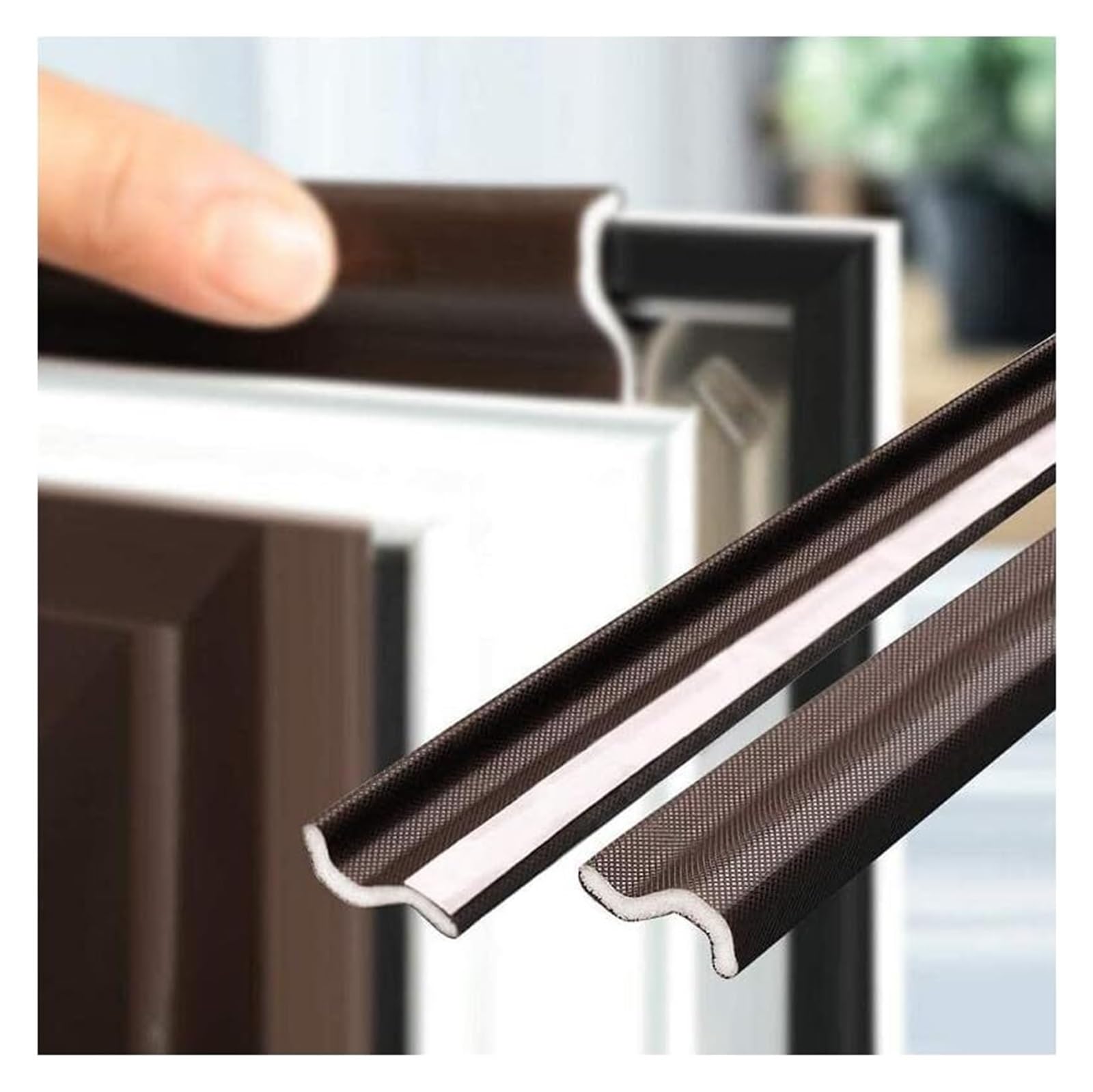 Sello para Puertas Y Ventanas, 1 Rollo de Tira de Sellado de Espuma Insonorizante Resistente a la Intemperie, Burlete de Espuma Reductora de Ruido para Ventanas Abatibles/Brow/6M