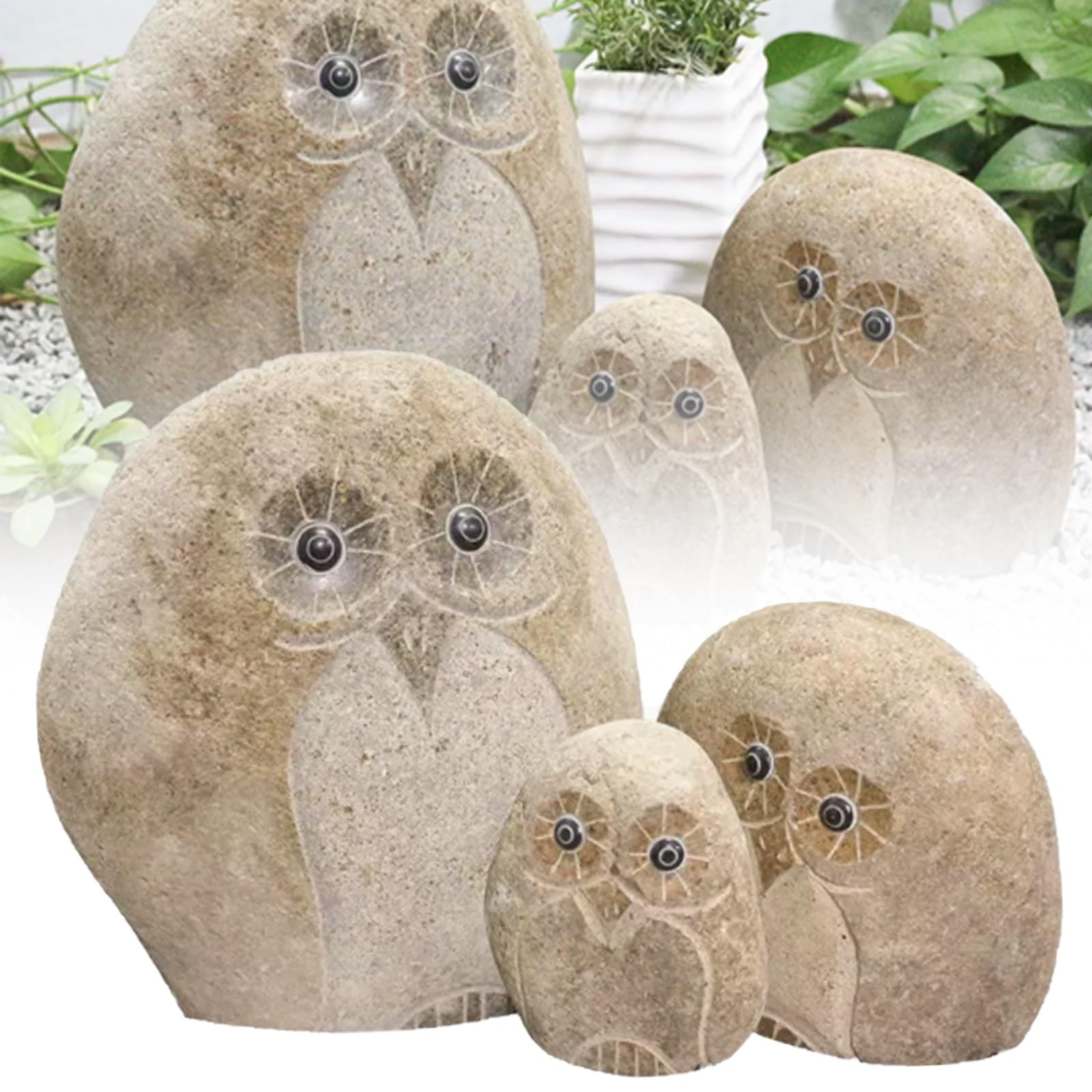 Stone Age Creations Decorative Outdoor Animal Owl Ornament Creative Stone Owl
