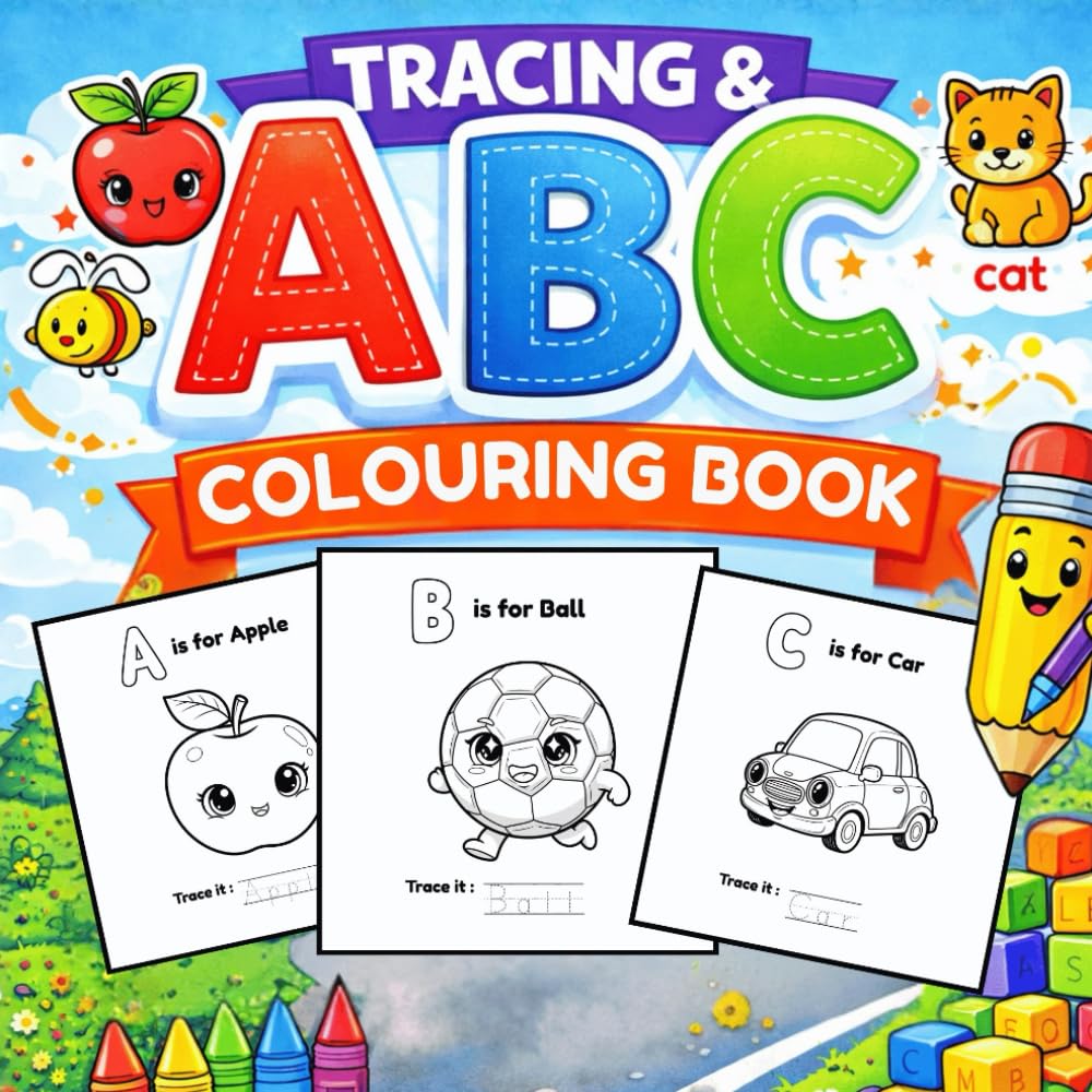 ABC Tracing & Coloring Book for Kids