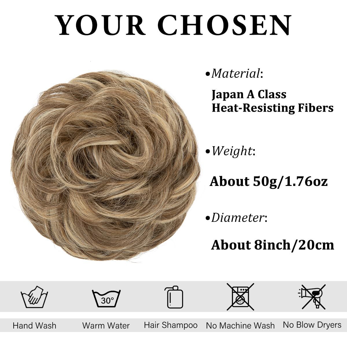 SARLA Messy Bun Hair Piece for Womens Synthetic Scrunchies Buns Extension Hairpieces Updo Pony Tail Bernstein - Image 2
