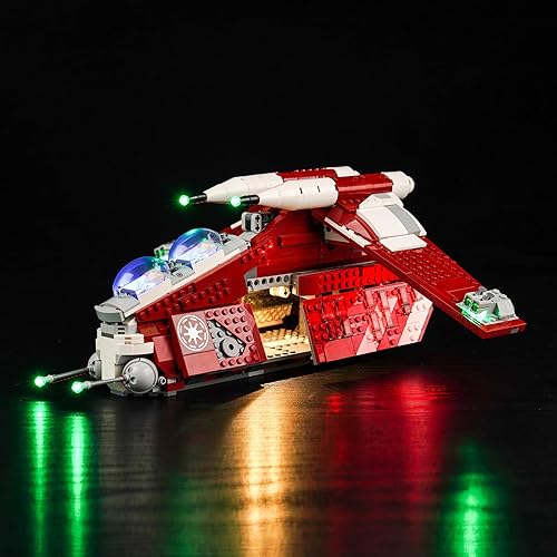 Miniatura 5 de BrickBling Kit de luces para Lego The Clone Wars Coruscant Guard Gunship (sin modelo), luces creativas compatibles con Lego 75354-versión de control