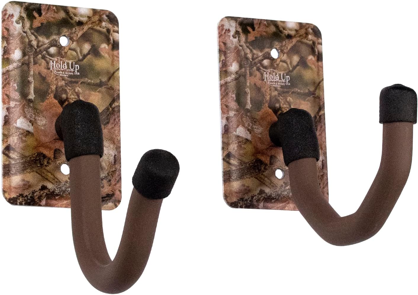 Hold Up Displays - Horizontal Gun Rack Storage and Shotgun Hooks Store Any Rifle Shotgun and Bow - Heavy Duty Steel Camo - Made in USA