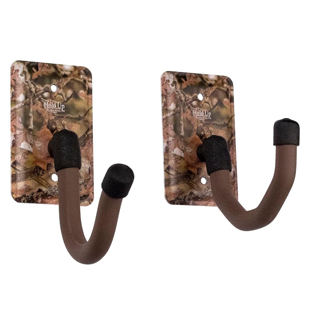 Hold Up Displays - Horizontal Gun Rack Storage and Shotgun Hooks Store Any Rifle Shotgun and Bow - Heavy Duty Steel Camo - Made in USA