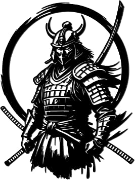 JEWLOVE Matte Black Samurai Armor Japanese Wall Art, Bold Samurai Decor