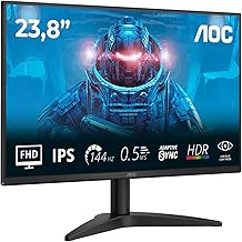 AOC 24B36X 24 Inch FHD Gaming Monitor, 144Hz, IPS, 0.5ms MPRT, Adaptive Sync, HDR10, (1920x1080,HDMI 1x 1.4,DP 1x 1.4) Black