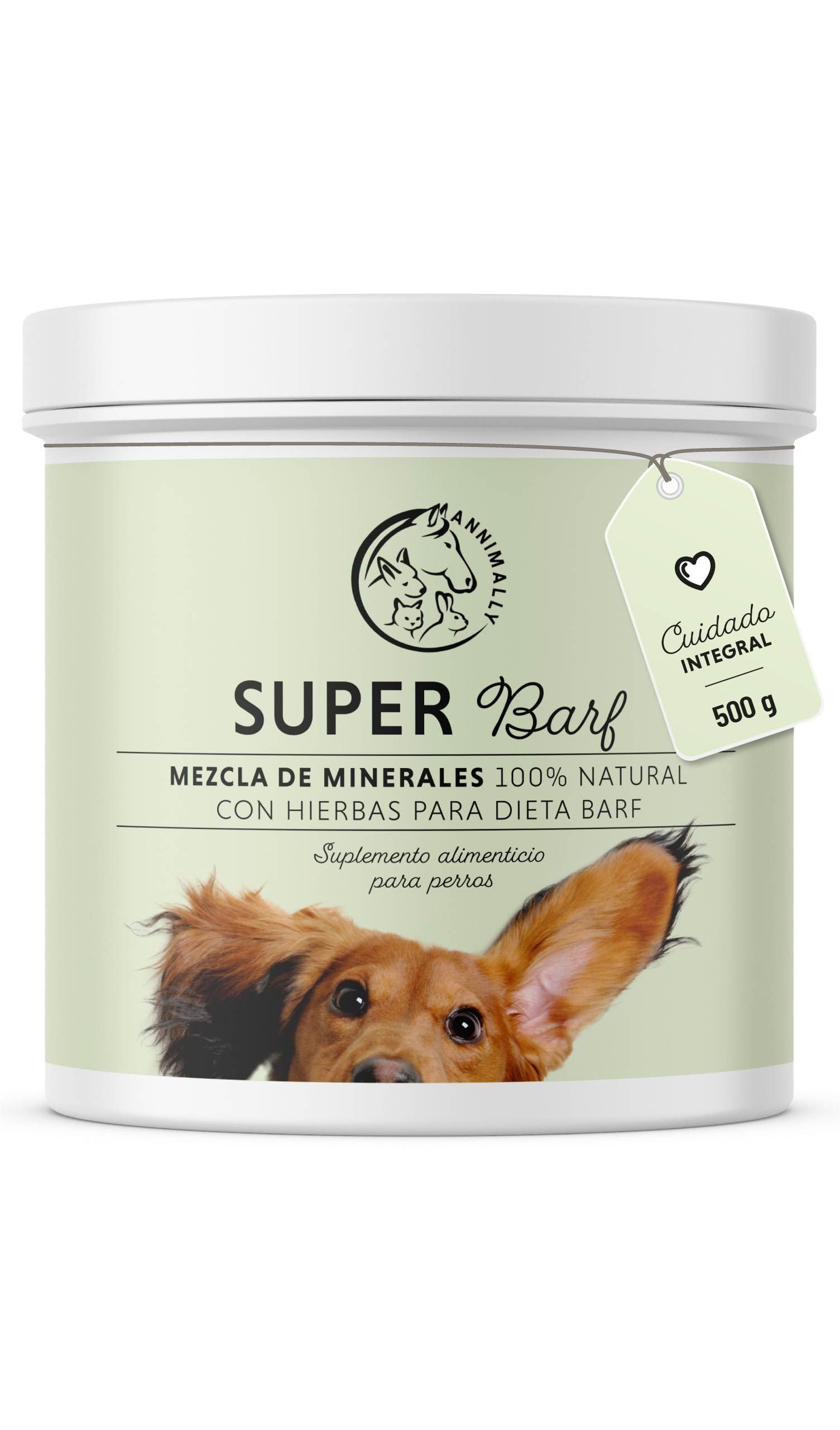 Annimally Barf Suplemento en Polvo para Perros 500g, Barf Complete Mezcla de Vitaminas & Minerales para una nutrición óptima - Suplemento para Perros con Minerales, Verduras, Frutas y Vitaminas