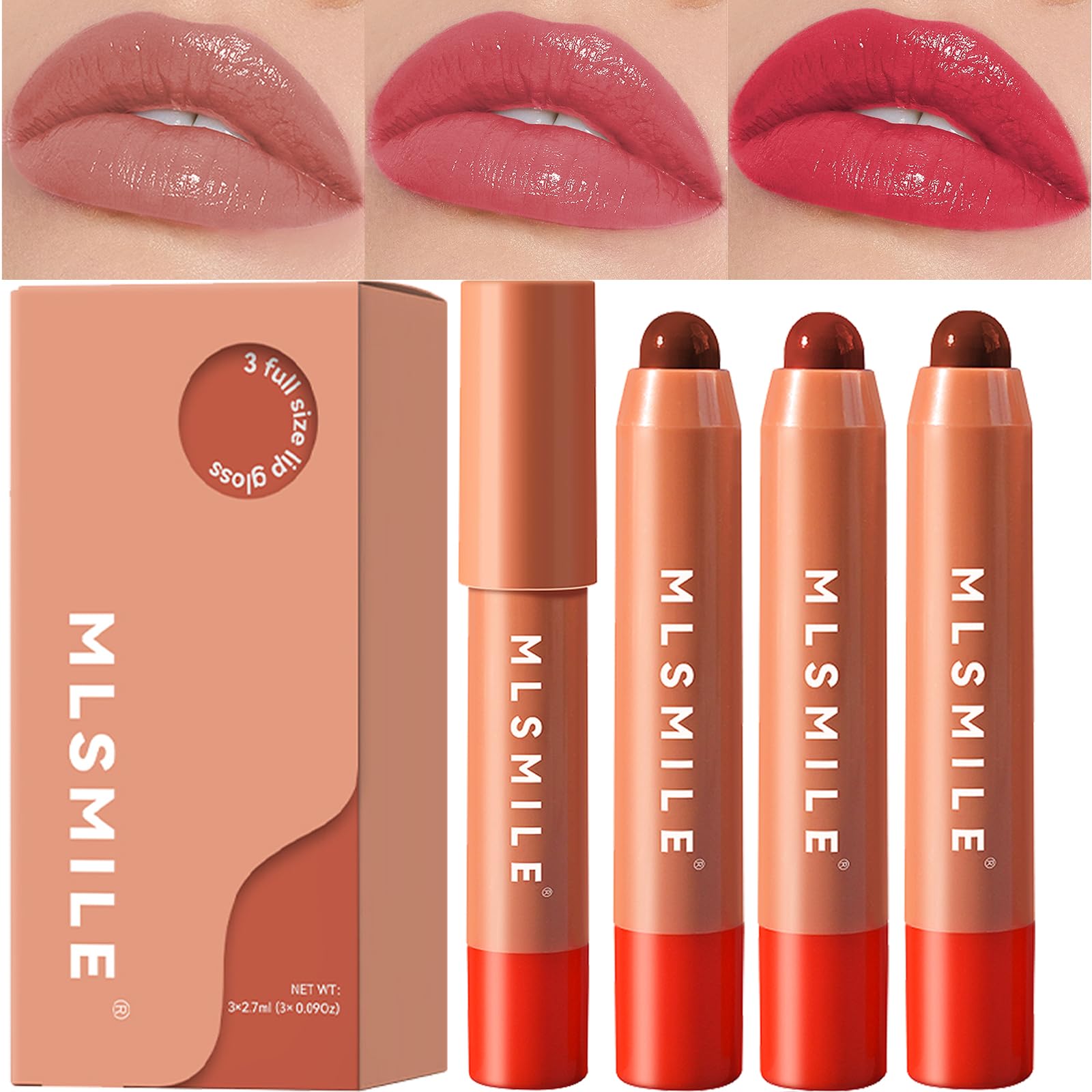 Hydrating Color Lip Balm,3PC Tinted Lip Balm Moisturizing Lipsticks for Women Long Lasting, Lip Balms for Lip Skin Care and Lip Treatment,Long-Lasting Moisturising Nutritious Cream