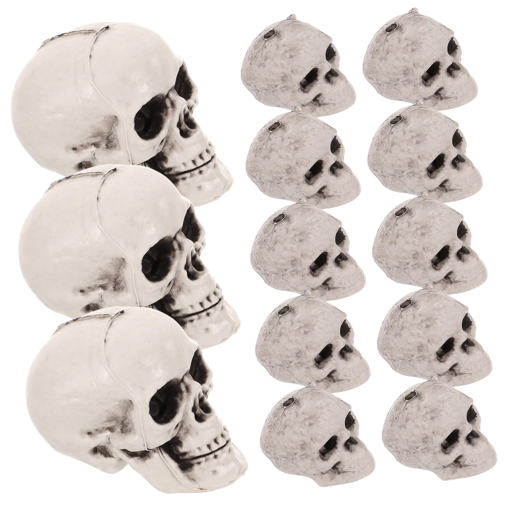 POPETPOP 4 Set Ornamento per Acquario con Teschio in Resina Acquatico Decorazione Nascondiglio di Gamberetti Teschio Grotta dei Pesci A Forma di Teschio Imbarcazioni da Acquario 13 Pezzi*4