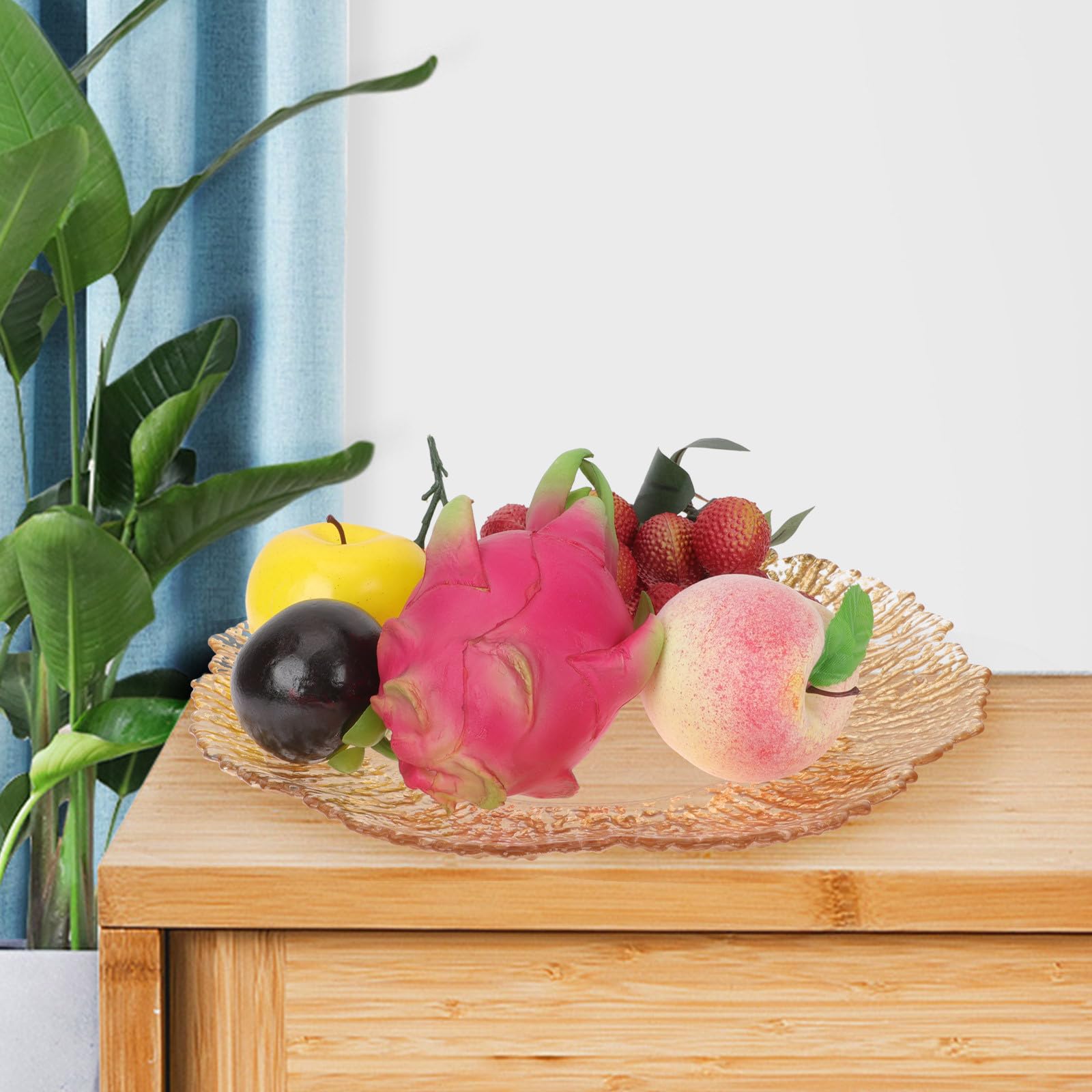 Bandeja Creativa para Aperitivos y Frutas de Vidrio Dorado Decorativa