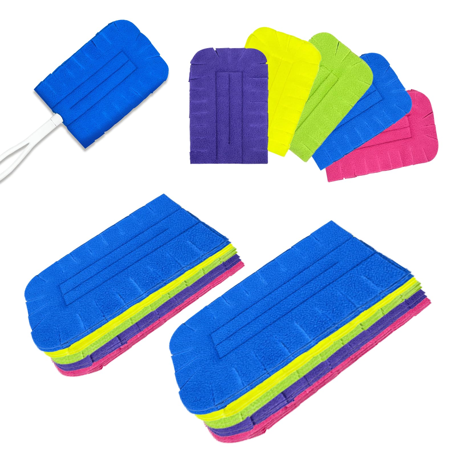 Hyuetrsa 20 Pcs Fleece Duster Refills Reusable Dusters Refills Hand Dusters Multi-Purpose Duster Cleaning Duster Pads Washable Dusters for Cleaning Ceiling Window Kitchen Floor(5 Mixed Colors)