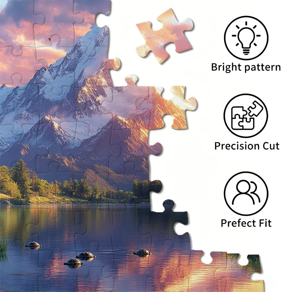 Puzzle 2000 sztuk 99x70 cm, Puzzle Dorośli Góry Śnieg Upadające Słońce, n