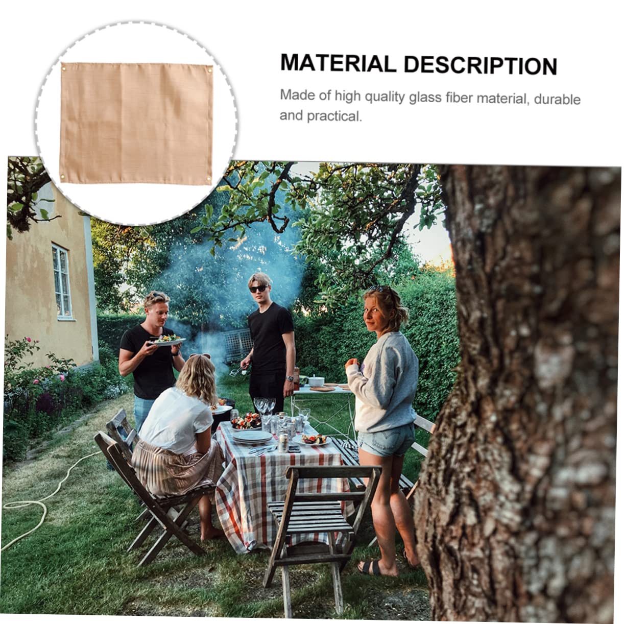 ROMISBABA 1Pc Fire Resistance Blanket Cloth Insulation Mat for Camping Kitchen and Outdoor Use Dual Sided Emergency Survival Mat Compact